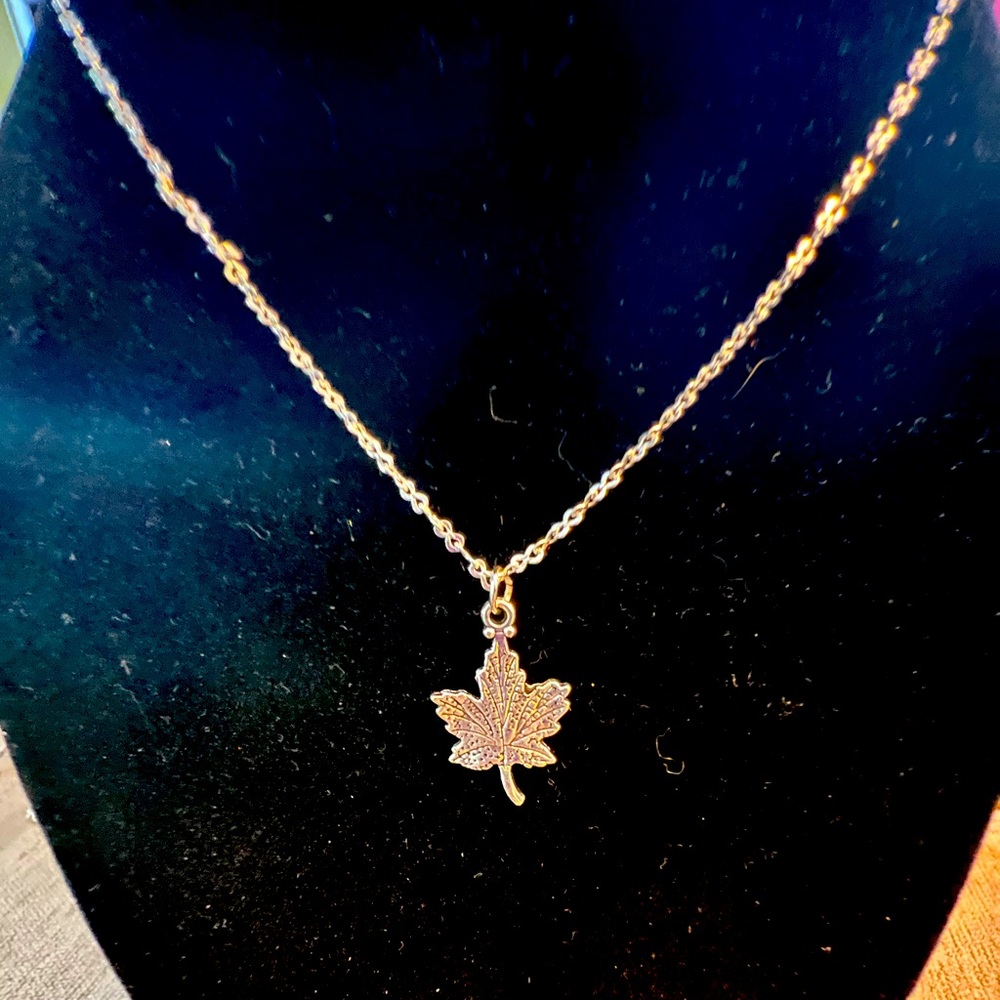 Silver Maple Leaf Necklace